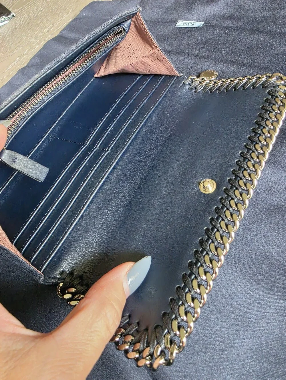 Authentic Stella Mccartney Navy Blue Wallet